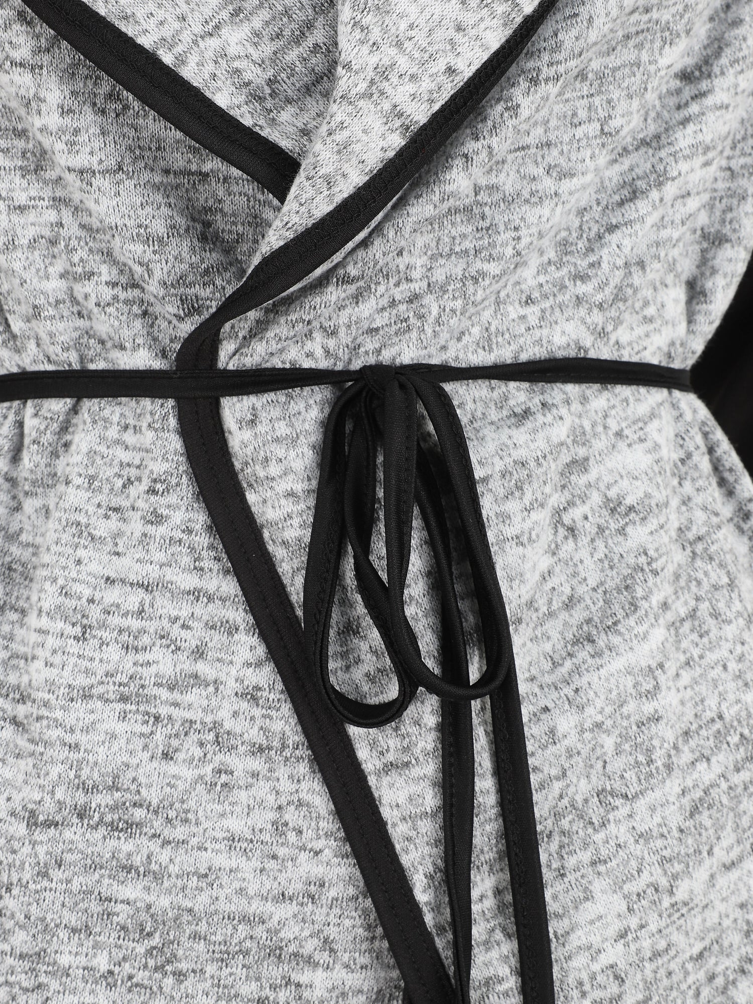 Gilet bi-matière col châle - Gris - 3