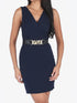 Robe courte ajustée sans manches - Marine - 1