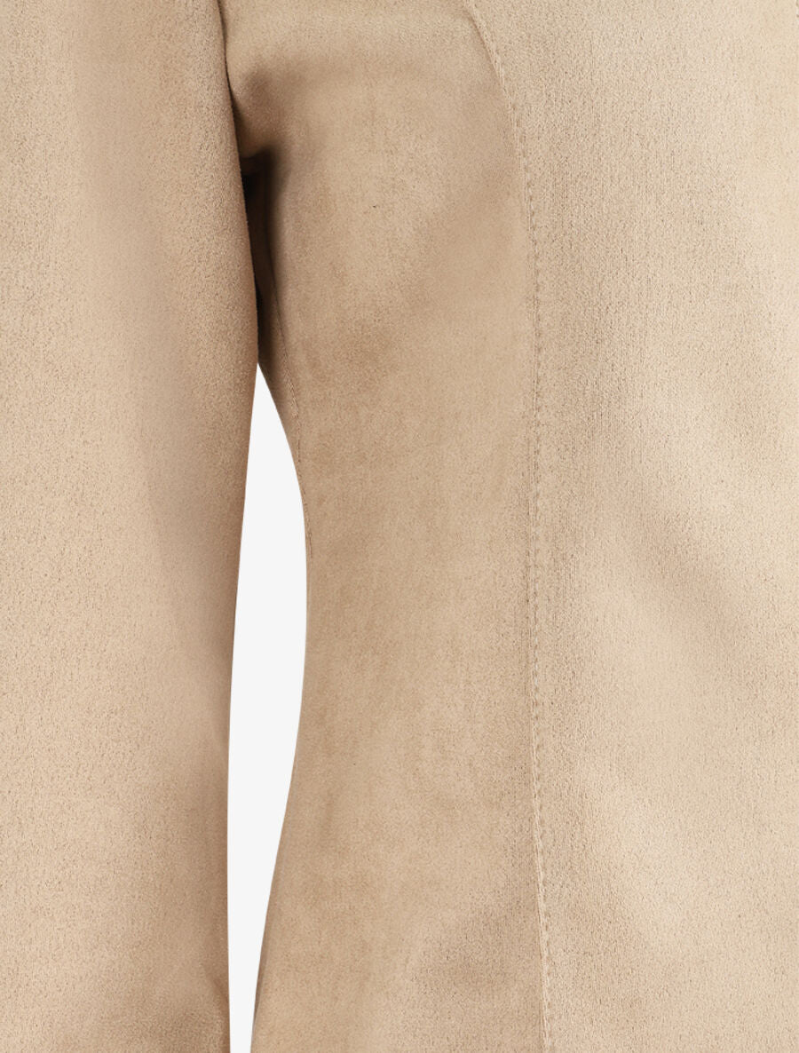 Veste ouverte en suédine - Beige - 3