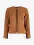 Veste ouverte en suédine - Marron - 1