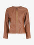 Veste ouverte en simili - Marron - 5