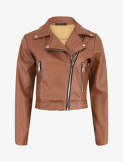 Perfecto court en simili - Marron - 4