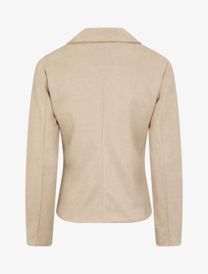 Veste style perfecto en suédine - Beige - 2