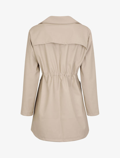 Veste mi-longue en simili - Beige - 2
