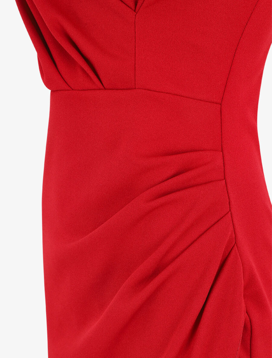 Robe fourreau style portefeuille - Rouge - 4