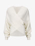 Pull uni col cache-coeur et bas asymétrique - Blanc - 4