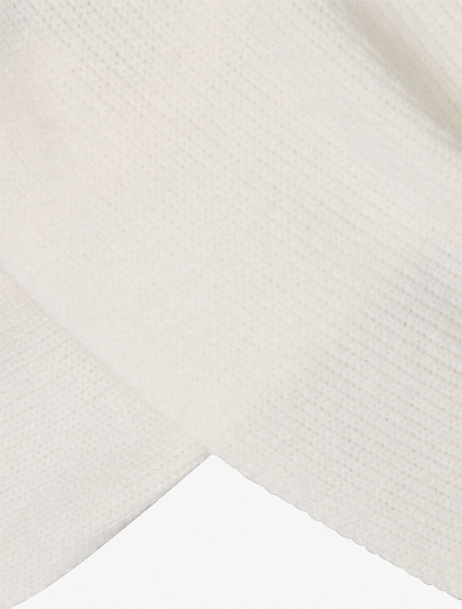 Pull uni col cache-coeur et bas asymétrique - Blanc - 3