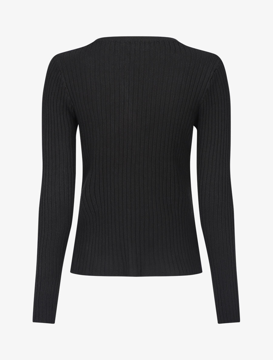 Gilet uni côtelé coupe ajustée - Noir - 2