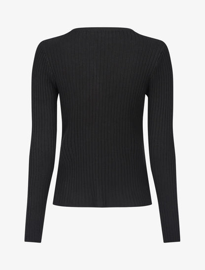 Gilet uni côtelé coupe ajustée - Noir - 2