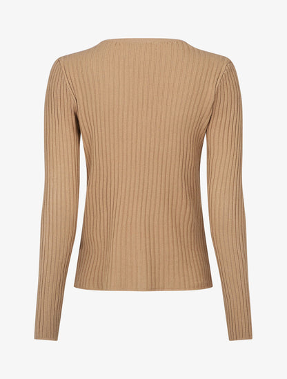 Gilet uni côtelé coupe ajustée - Camel - 2