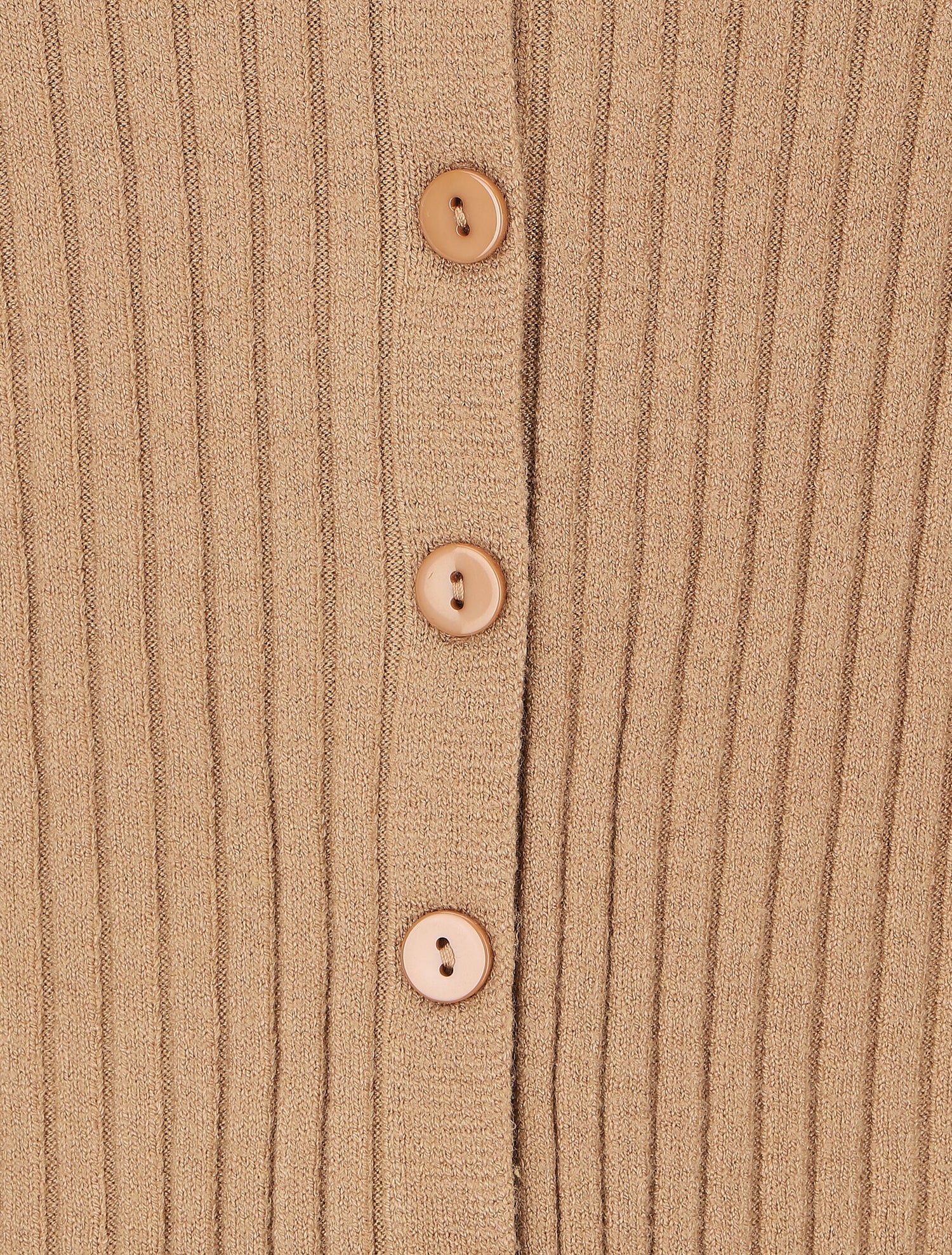 Gilet uni côtelé coupe ajustée - Camel - 3