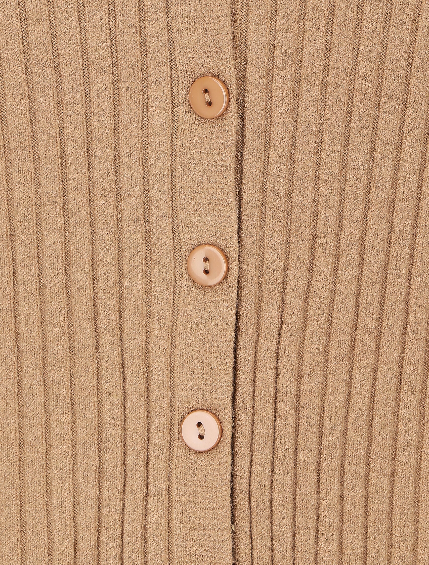 Gilet uni côtelé coupe ajustée - Camel - 3