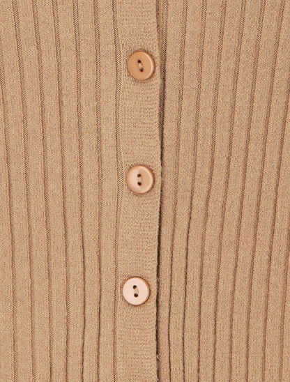 Gilet uni côtelé coupe ajustée - Camel - 3