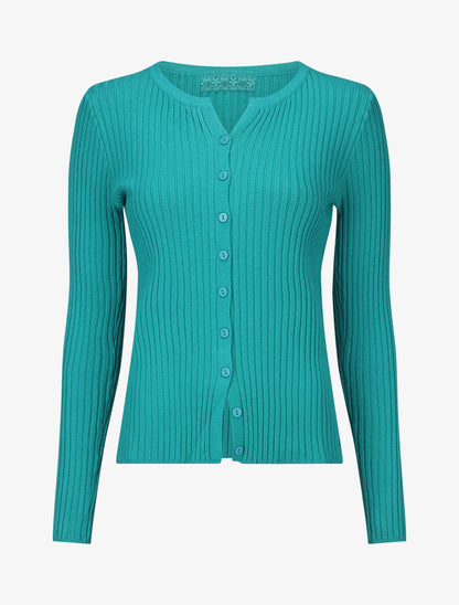 Gilet uni côtelé coupe ajustée - Turquoise - 5