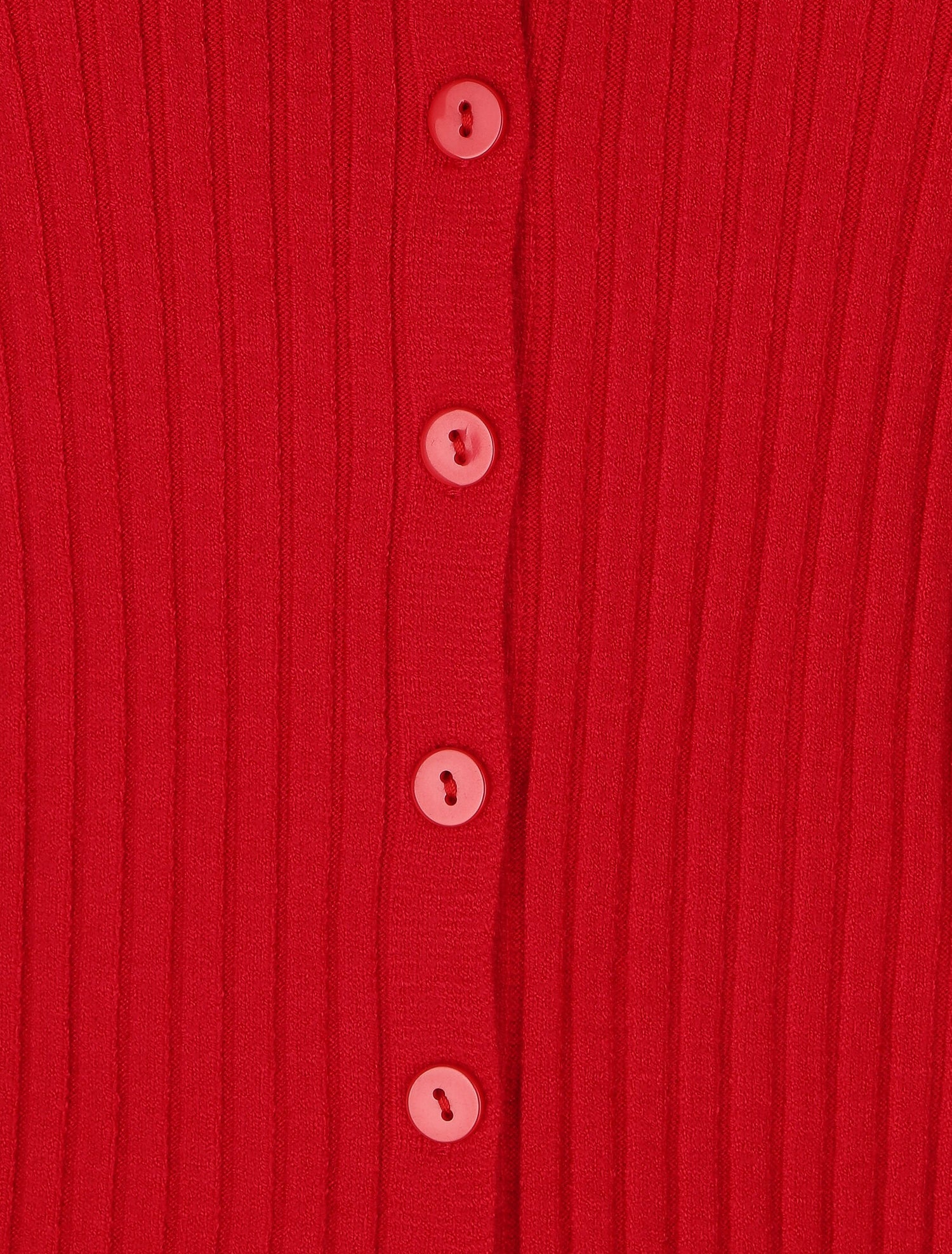 Gilet uni côtelé coupe ajustée - Rouge - 3