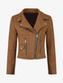 Veste style perfecto zippée en suédine - Café - 1