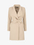 Manteau long ceinturé à col droit - Beige - 1