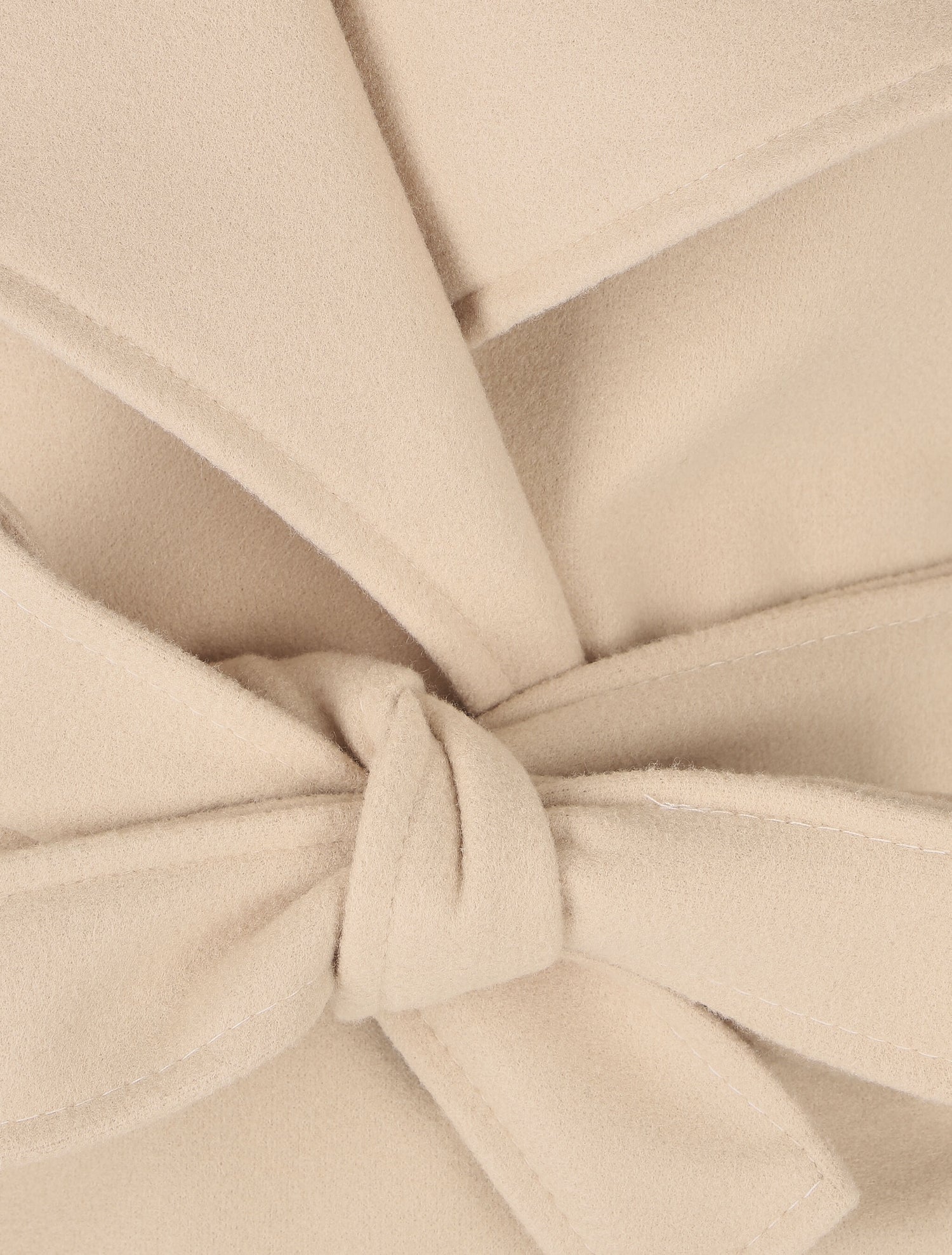 Manteau long ceinturé à col droit - Beige - 3