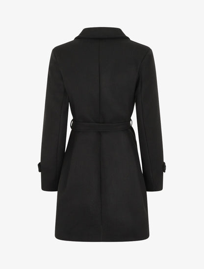 Manteau mi-long croisé - Noir - 2
