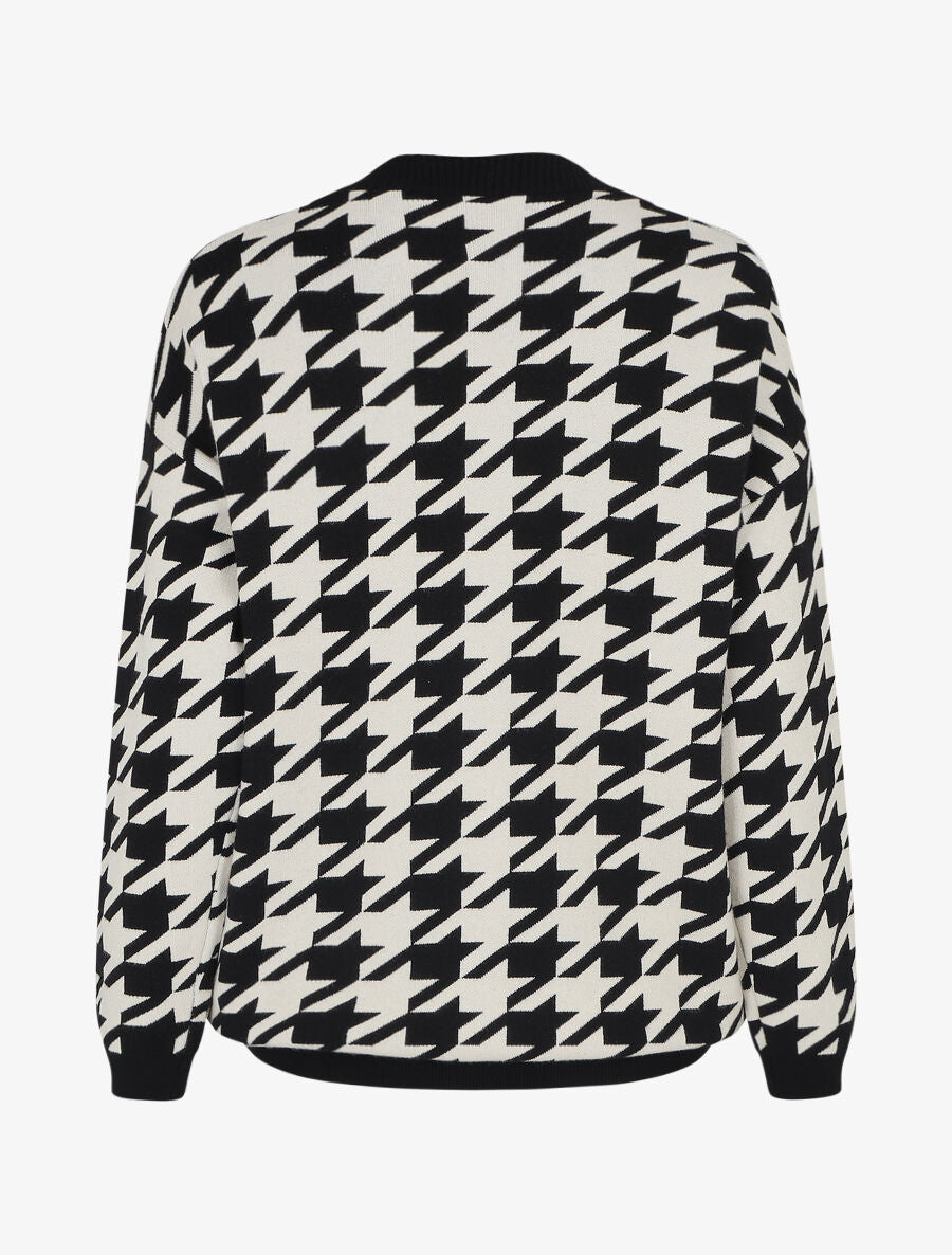Gilet ample motif pied de coq - Noir/blanc - 3