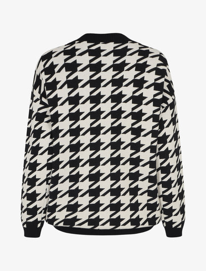Gilet ample motif pied de coq - Noir/blanc - 3