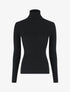 Pull col roulé uni ajusté - Noir - 1