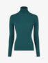 Pull col roulé uni ajusté - Bleu canard - 1