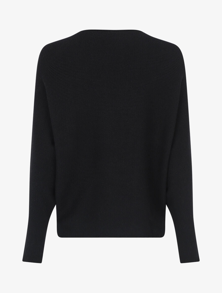 Pull col bateau ajusté - Noir - 2