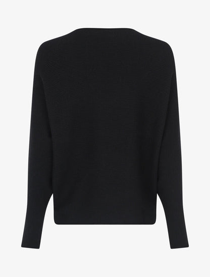 Pull col bateau ajusté - Noir - 2