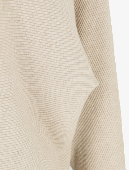 Pull col bateau ajusté - Beige - 3