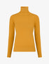 Pull fin uni col roulé - Jaune moutarde - 1