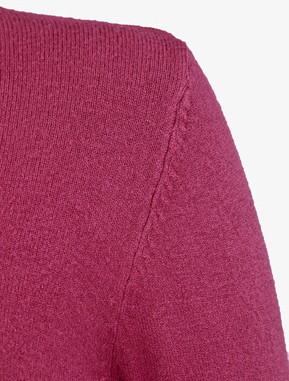 Pull uni à col roulé - Violet - 3