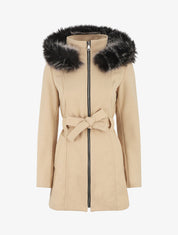 Manteau ajusté à capuche amovible - Beige clair - 1