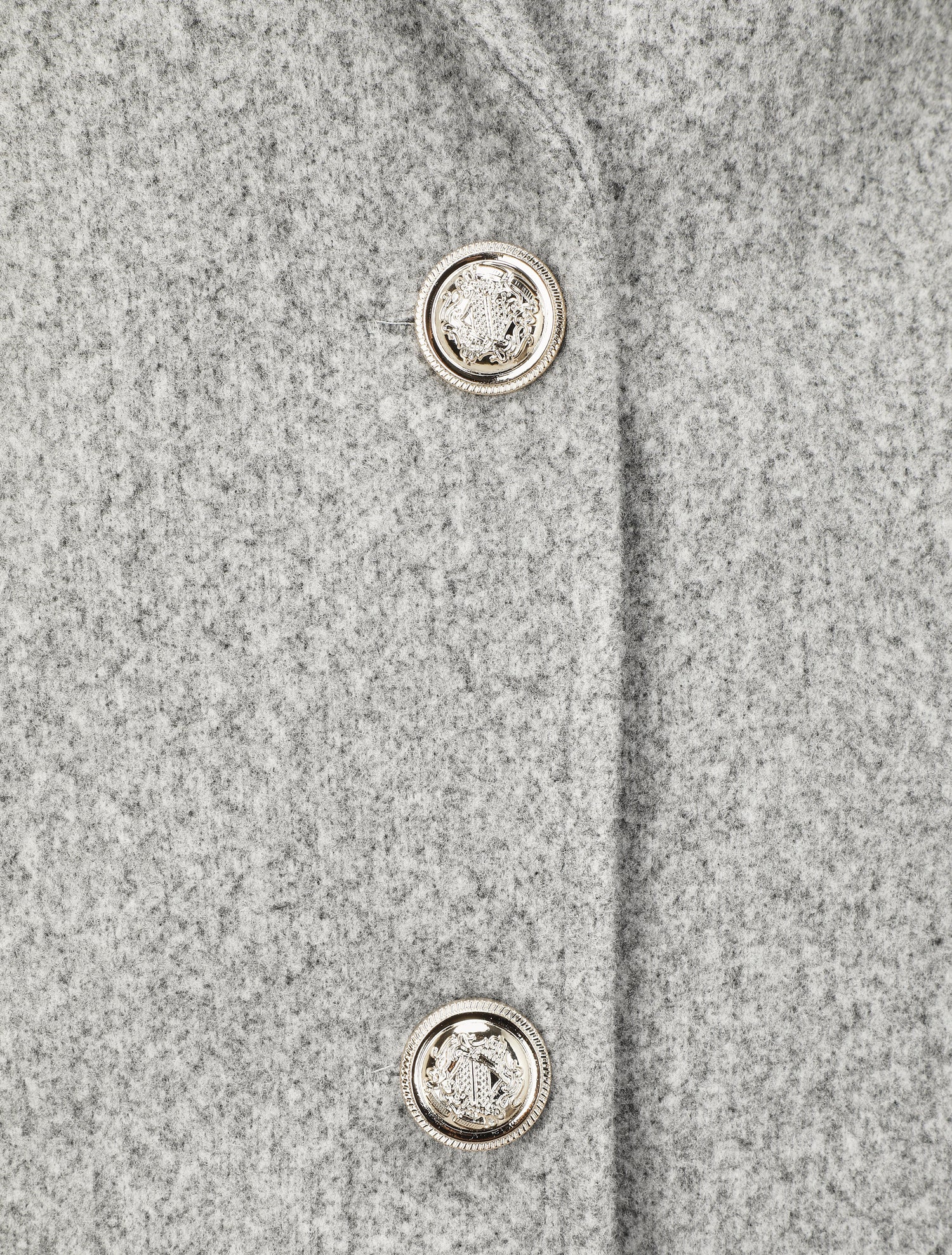 Manteau mi-long boutonné à col cranté - Gris - 3