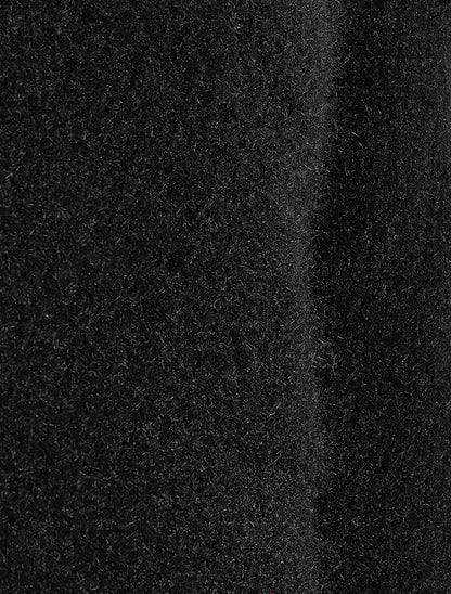 Pull uni duveteux - Noir - 3