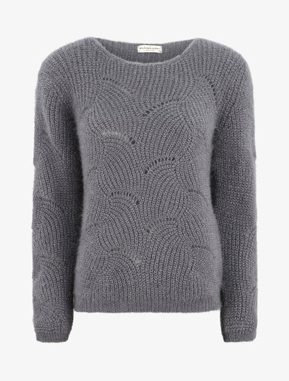 Pull uni duveteux - Gris - 5