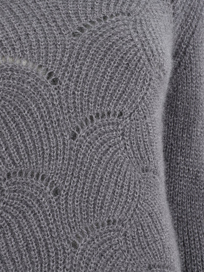 Pull uni duveteux - Gris - 3