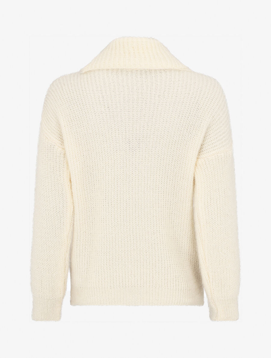 Pull duveteux à col roulé - Beige - 2