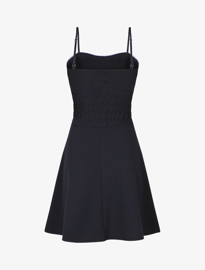 Robe patineuse à buste et taille rayés - Marine - 2