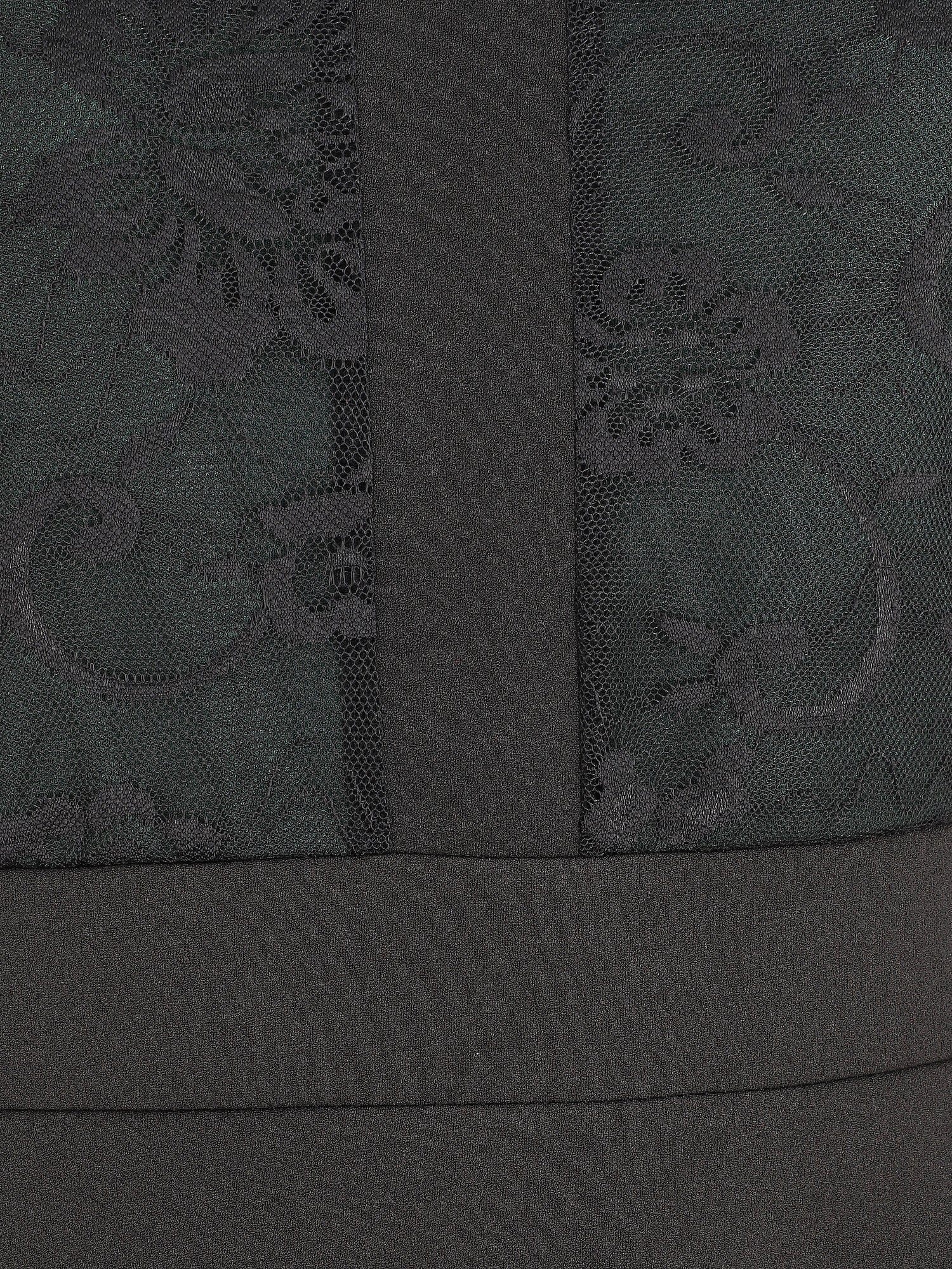 Robe courte patineuse à dentelle - Vert foncé - 3