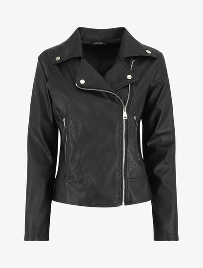 Perfecto droit en simili coupe droite - Noir - 1
