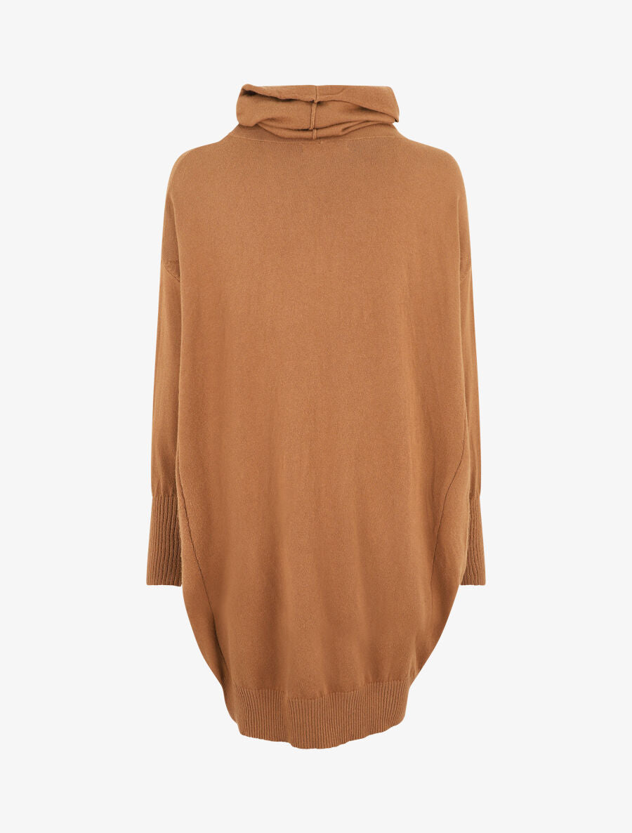 Robe pull ample à col roulé - Camel - 2