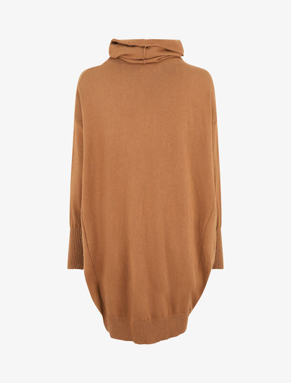 Robe pull ample à col roulé - Camel - 2