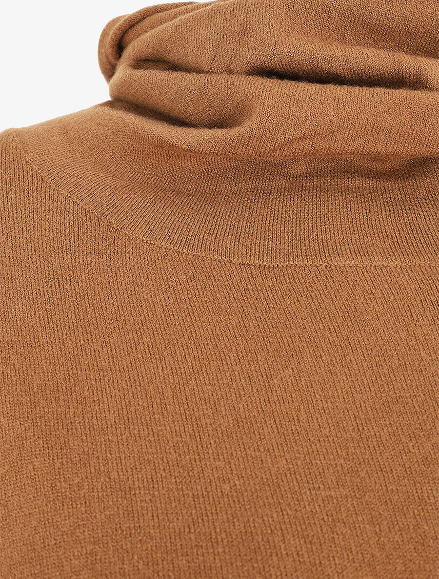 Robe pull ample à col roulé - Camel - 3