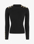 Pull col montant ajusté à boutons - Noir - 1