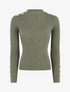 Pull col montant ajusté à boutons - Kaki - 1