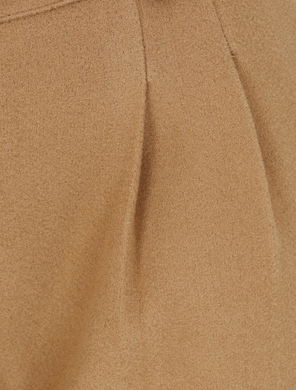 Pantalon épais uni coupe droite - Camel - 3