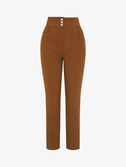 Pantalon classique coupe droite - Marron - 4