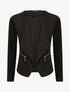 Veste courte à pans biseautés et poches à zip - Noir - 1