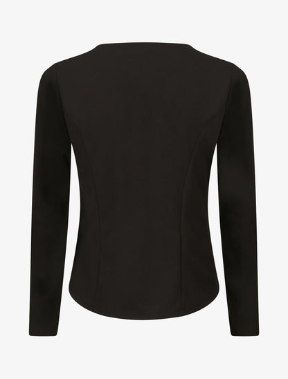 Veste courte à pans biseautés et poches à zip - Noir - 2